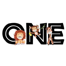 Load image into Gallery viewer, Woodland jungle Safari forest animal theme Boy girl First 1st wild one Birthday party Highchair Banner decoration Photo props
