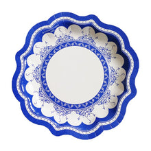 Load image into Gallery viewer, Chinese Style Blue and White Porcelain Paper Plates Tray Floral Party Picnic Wedding Birthday Children Disposable Tableware Dish
