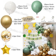 Load image into Gallery viewer, Jungle Safari Party Balloons Green Balloon Garland Arch Kit Wild First Birthday Party Decor Kids Baby Shower Latex Ballon Chain
