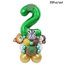 Load image into Gallery viewer, Jungle Birthday Party Decor Animal Palm Leaves Tablecloth Cups Plate Wild One Woodland Safari 1st Kids Birthday Party Decoration
