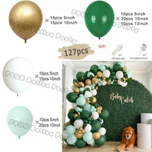 Load image into Gallery viewer, Jungle Safari Party Balloons Green Balloon Garland Arch Kit Wild First Birthday Party Decor Kids Baby Shower Latex Ballon Chain
