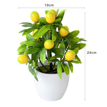 Load image into Gallery viewer, Simulation Potted Plant Not Withered Creating Vitality Colorful Fake Lemon Tree Bonsai Artificial Plant Desktop Decor
