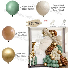 Load image into Gallery viewer, Jungle Safari Party Balloons Green Balloon Garland Arch Kit Wild First Birthday Party Decor Kids Baby Shower Latex Ballon Chain
