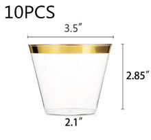 Load image into Gallery viewer, Gold Silver Rose Gold Plastic Cutlery Knives Forks Spoons Napkins Tablecloth Disposable Party Cutlery Party Supplies
