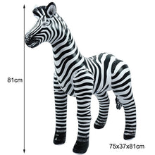 Load image into Gallery viewer, Large Simulation Giraffe Zebra Jungle Animals Inflatable Balloon Elephant Rabbit Frog Woodland Safari Birthday Party Decoration
