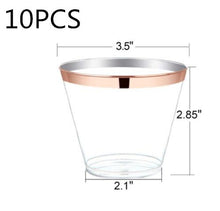 Load image into Gallery viewer, Gold Silver Rose Gold Plastic Cutlery Knives Forks Spoons Napkins Tablecloth Disposable Party Cutlery Party Supplies
