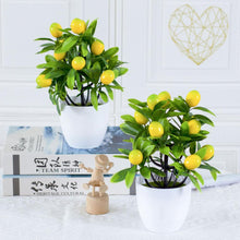 Load image into Gallery viewer, Simulation Potted Plant Not Withered Creating Vitality Colorful Fake Lemon Tree Bonsai Artificial Plant Desktop Decor
