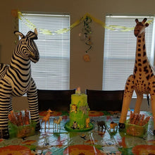 Load image into Gallery viewer, Large Simulation Giraffe Zebra Jungle Animals Inflatable Balloon Elephant Rabbit Frog Woodland Safari Birthday Party Decoration
