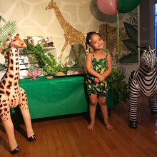 Load image into Gallery viewer, Large Simulation Giraffe Zebra Jungle Animals Inflatable Balloon Elephant Rabbit Frog Woodland Safari Birthday Party Decoration
