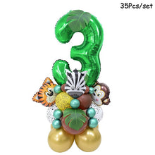 Load image into Gallery viewer, Jungle Birthday Party Decor Animal Palm Leaves Tablecloth Cups Plate Wild One Woodland Safari 1st Kids Birthday Party Decoration
