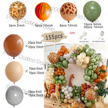 Load image into Gallery viewer, Jungle Safari Party Balloons Green Balloon Garland Arch Kit Wild First Birthday Party Decor Kids Baby Shower Latex Ballon Chain
