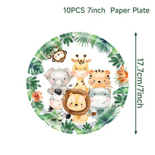 Load image into Gallery viewer, Jungle Animal Tableware Wild One Birthday Party Decor Boys Forest Party Supplies Jungle Safari Theme Party Decor Baby Shower
