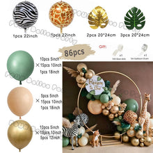 Load image into Gallery viewer, Jungle Safari Party Balloons Green Balloon Garland Arch Kit Wild First Birthday Party Decor Kids Baby Shower Latex Ballon Chain
