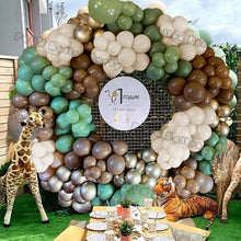 Load image into Gallery viewer, Jungle Safari Party Balloons Green Balloon Garland Arch Kit Wild First Birthday Party Decor Kids Baby Shower Latex Ballon Chain
