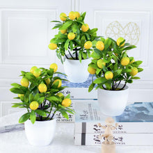 Load image into Gallery viewer, Simulation Potted Plant Not Withered Creating Vitality Colorful Fake Lemon Tree Bonsai Artificial Plant Desktop Decor
