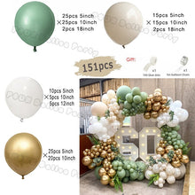 Load image into Gallery viewer, Jungle Safari Party Balloons Green Balloon Garland Arch Kit Wild First Birthday Party Decor Kids Baby Shower Latex Ballon Chain
