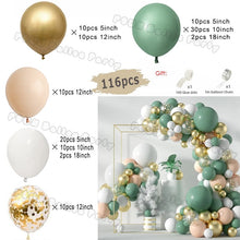 Load image into Gallery viewer, Jungle Safari Party Balloons Green Balloon Garland Arch Kit Wild First Birthday Party Decor Kids Baby Shower Latex Ballon Chain
