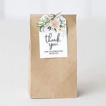 Load image into Gallery viewer, Bliss Collections Favor Tags, Pack of 50 Blush Floral Thank You for Celebrating with Us Gift Tags for Weddings, Bridal Showers, Birthdays, Parties and Baby Showers - Makes Cute Favors
