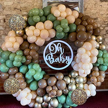 Load image into Gallery viewer, Flunyina Animal Jungle Safari Balloon Arch Garland Kit Giraffe Leopard Pattern Foil Balloons Brown Sage Beige Latex Balloons Zoo Animals Wild Animal Sage Green Gold Olive Birthday Decorations
