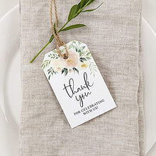 Load image into Gallery viewer, Bliss Collections Favor Tags, Pack of 50 Blush Floral Thank You for Celebrating with Us Gift Tags for Weddings, Bridal Showers, Birthdays, Parties and Baby Showers - Makes Cute Favors
