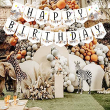 Load image into Gallery viewer, Safari Animal Happy Birthday Banner Let&#39;s Get Wild Safari Party Decorations Jungle Wild One Animal for Wild Animal Birthday Decorations
