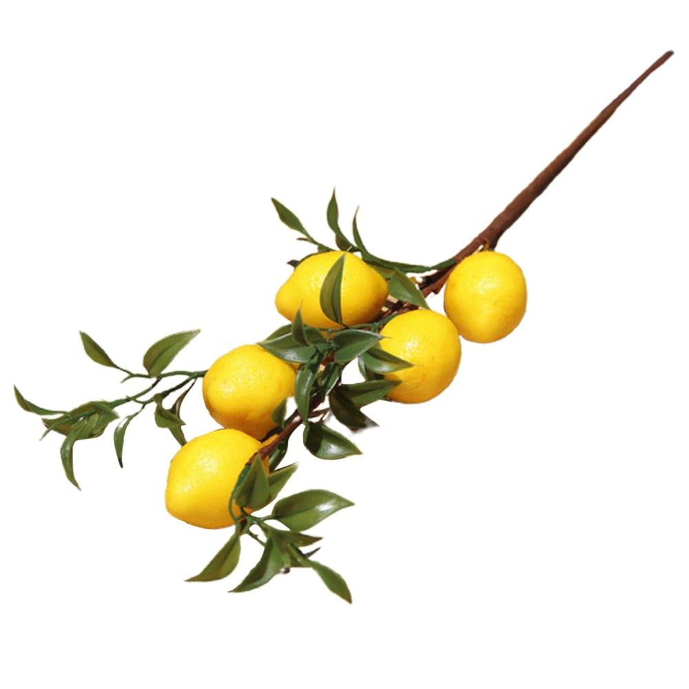 Artificial Lemon Bunch Imitation Plants Realistic Vine 50cm Wedding Home Decor Party Fruit Props
